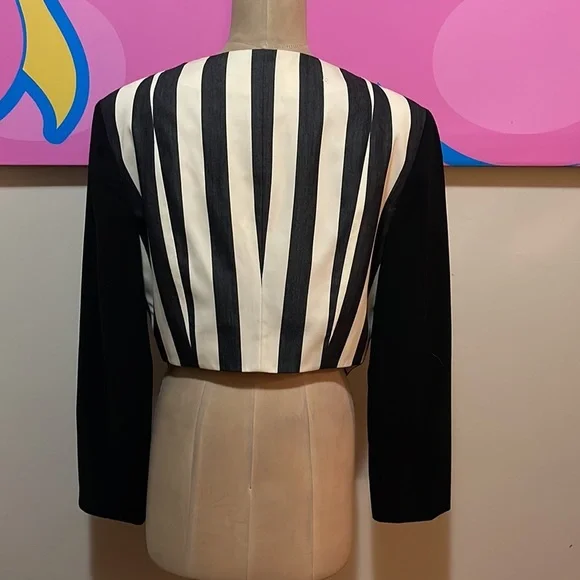 Moschino Cheap Chic Black Gray Pink Harlequin Tassel Jacket - Picture 7 of 14